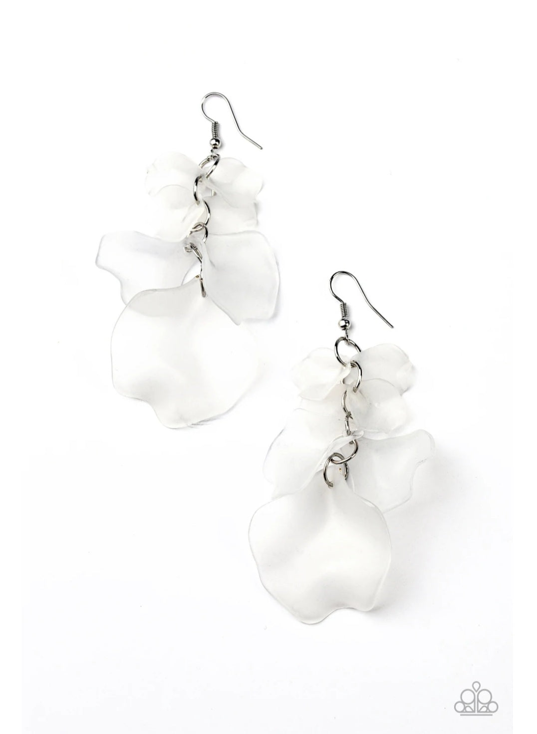 Paparazzi - Fragile Florals - White Earrings